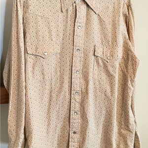 Vintage Lee extra long tails Western floral Shirt made in USA